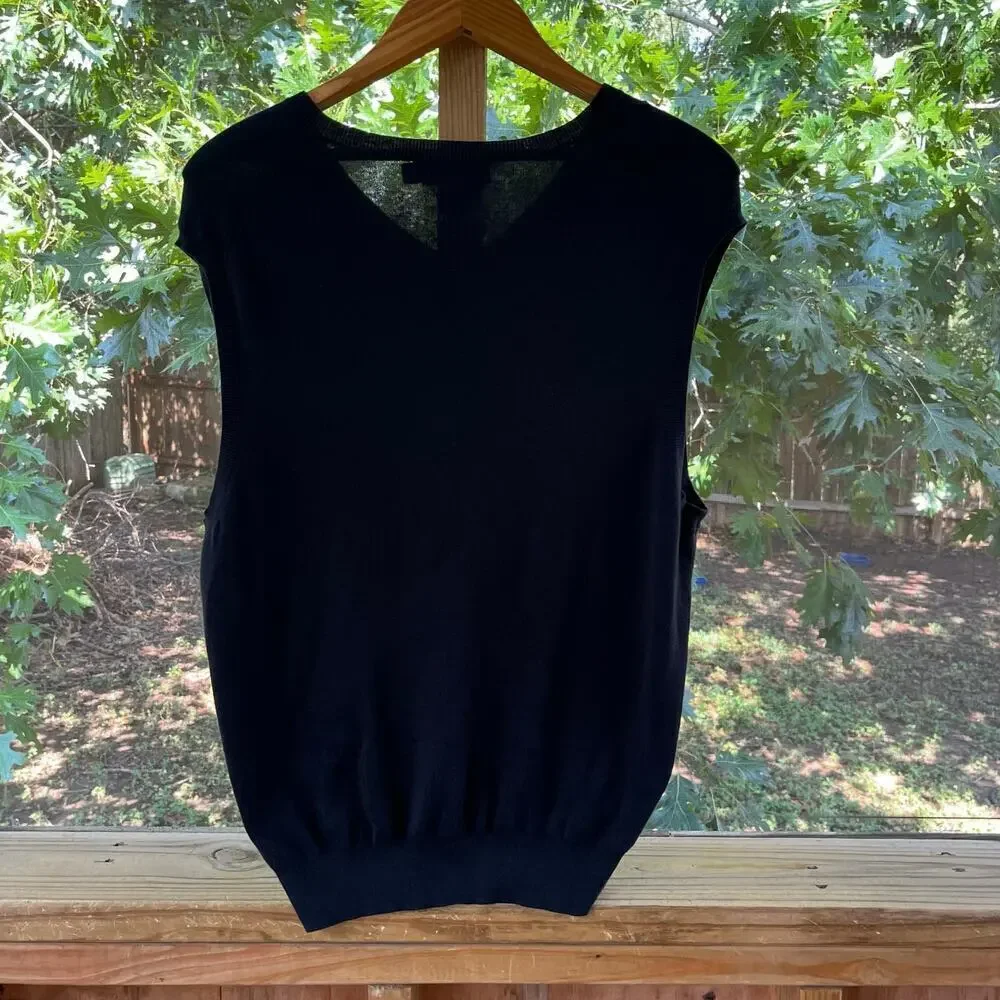 Ralph Lauren POLO Men's Black 100% Pima Cotton Sweater Vest Size L